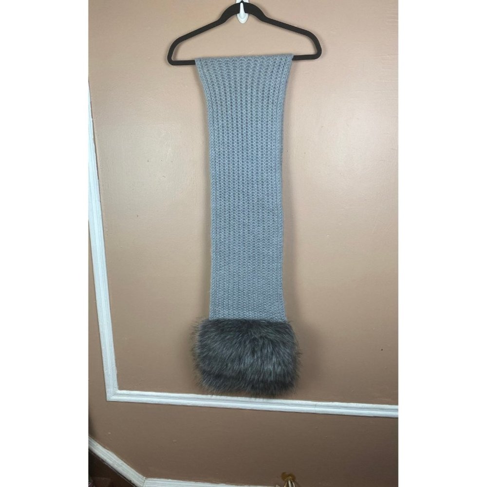 Kate spade grey faux fur scarf